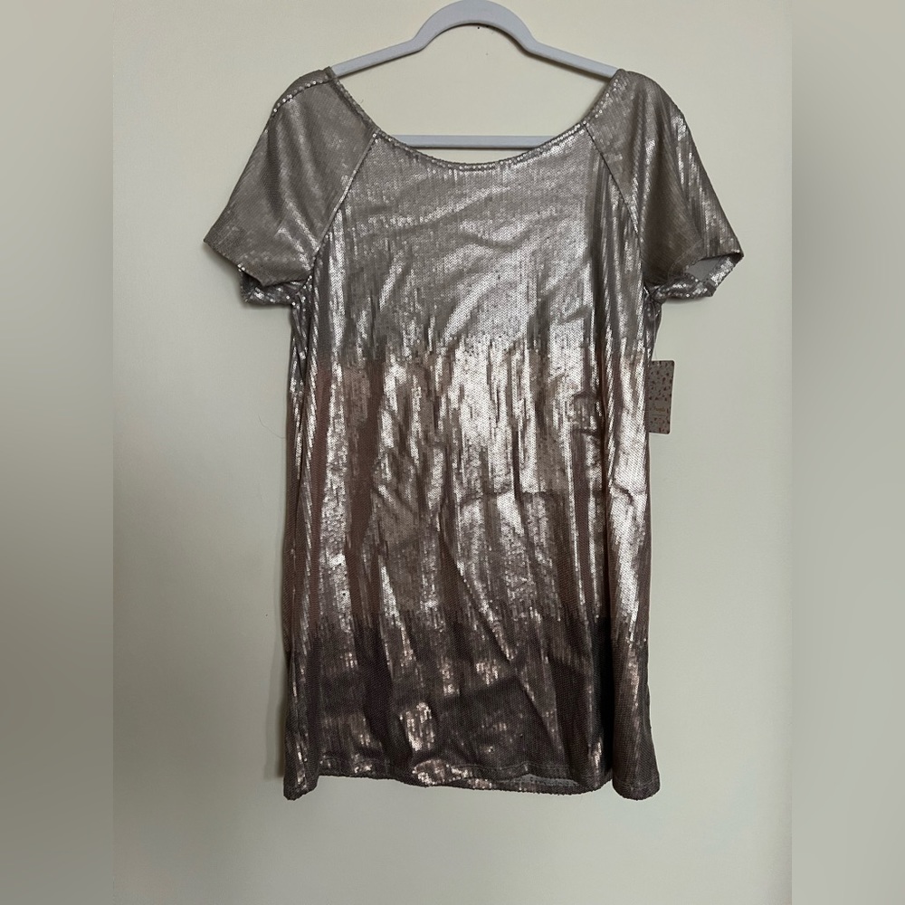 NWT Free People ombré, sequined, backless, mini dress size small
